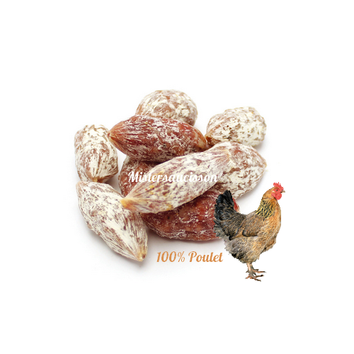 25 minis saucissons grelots 100% poulet